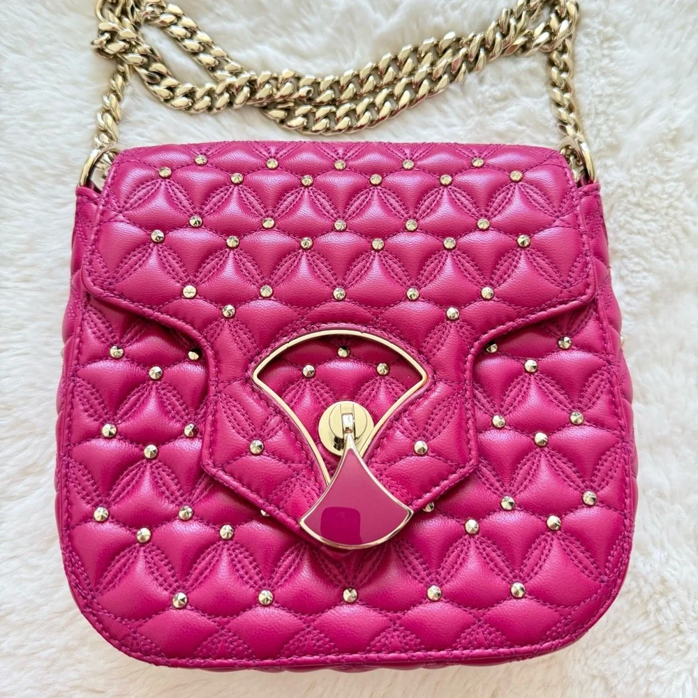 NWT!!! BVLGARI Divas Dream Bag Quilted Leather Medium Authentic Retail 1800$